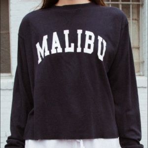 Brandy Melville navy blue long sleeve Malibu tee